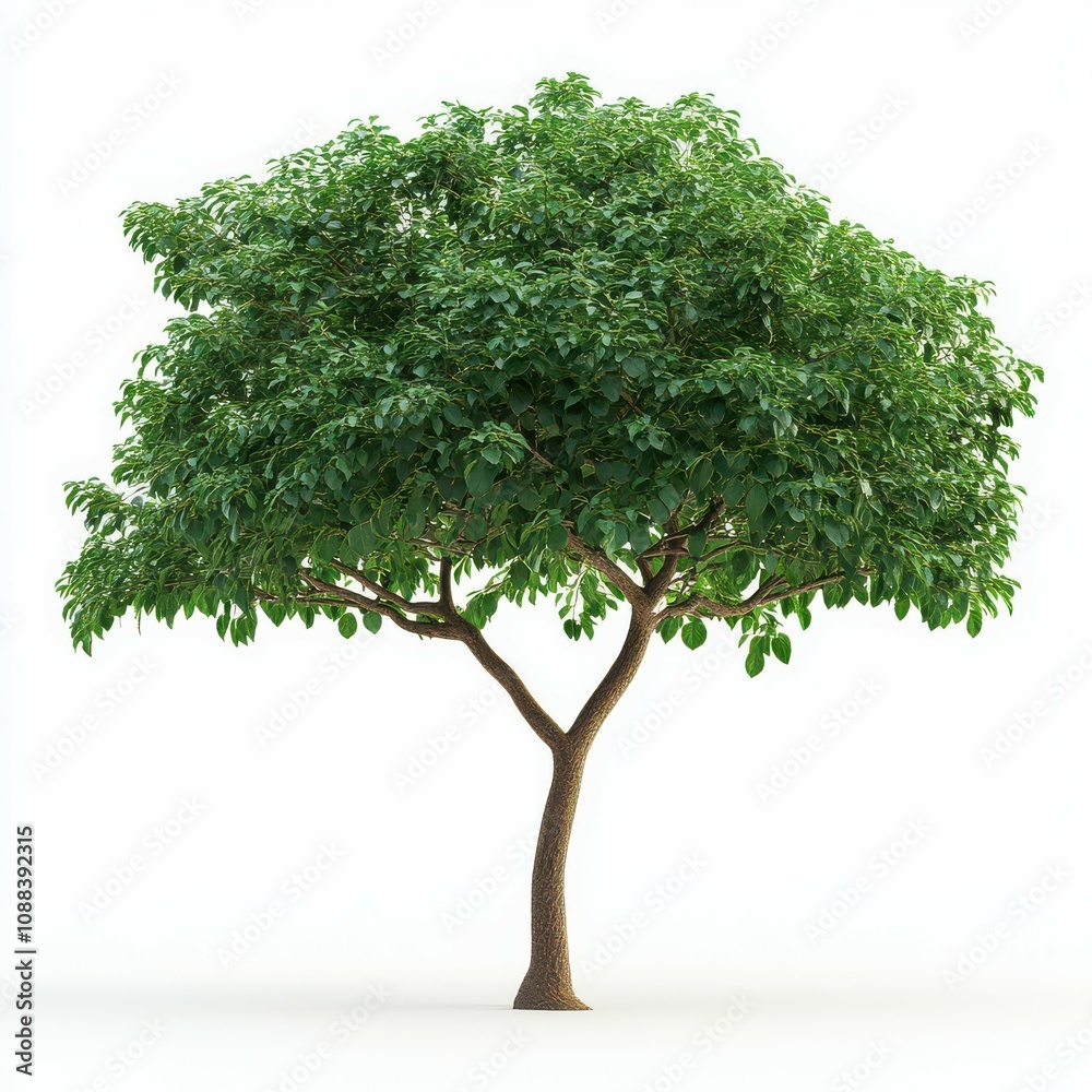 Obraz premium Green tree isolated on white background.