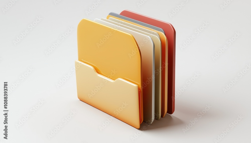 Accessing Documents Visualized by a 3D Folder Icon on Clear Background Accessing Documents Visualized by a 3D Folder Icon on Clear Background