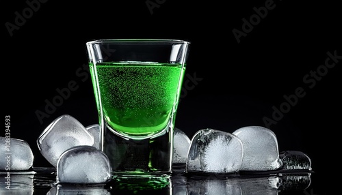 Absinthe on a black background