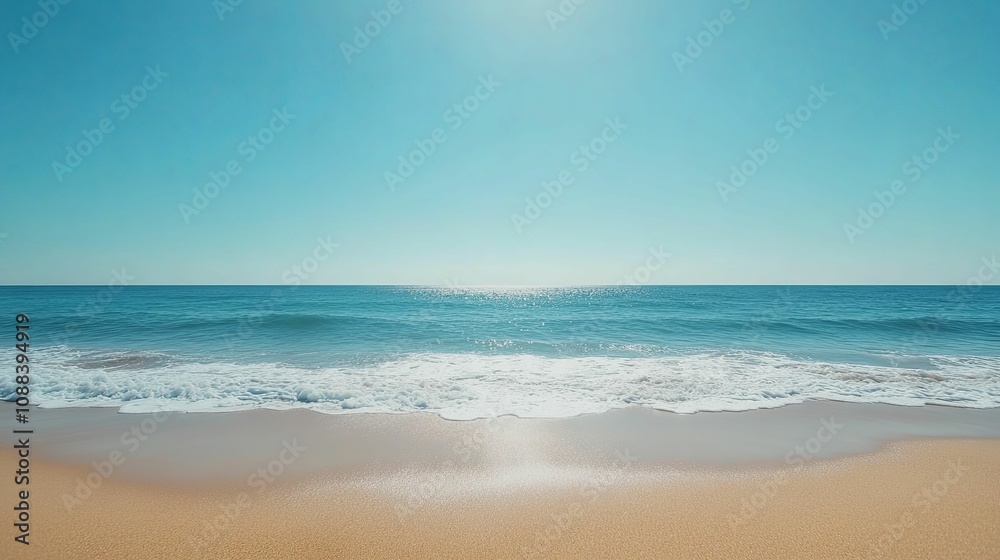 Serene Ocean Waves Crashing Gently On Sandy Beach Serene Ocean Waves Crashing Gently On Sandy Beach