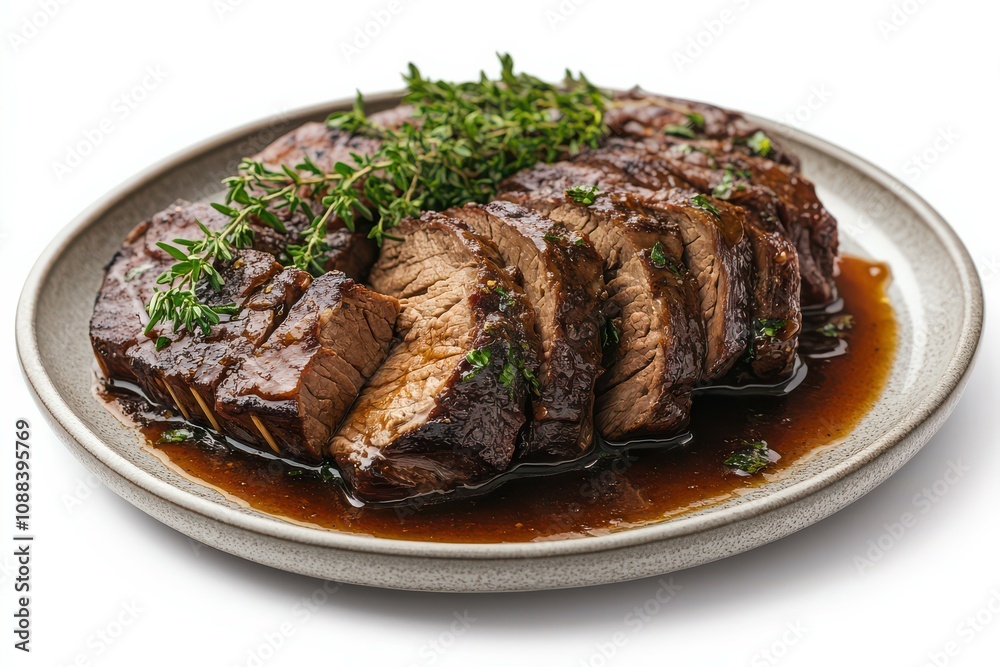 Roasted Beef with Thyme and Gravy. Roasted Beef with Thyme and Gravy.