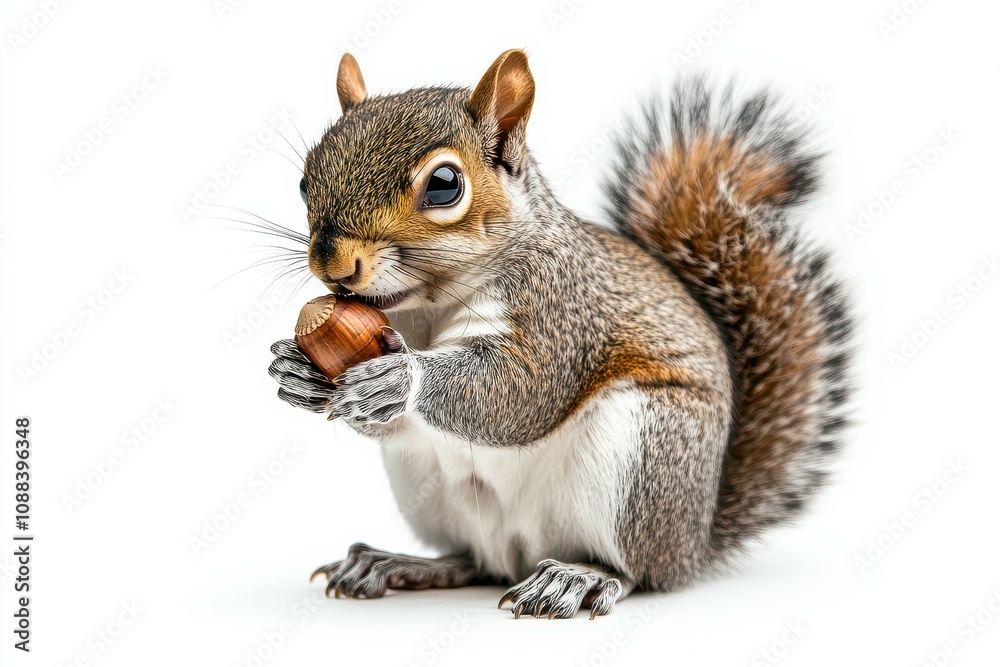 Grey Squirrel Eating a Nut. Grey Squirrel Eating a Nut.
