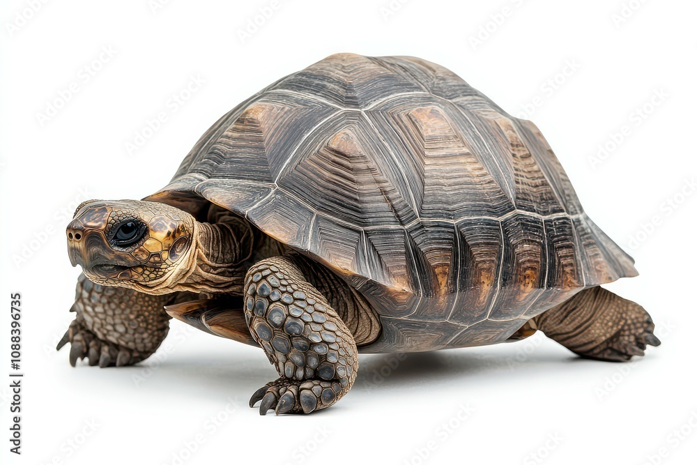 Fototapeta premium Galapagos Tortoise Isolated on White Background.