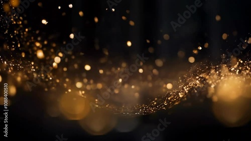 Abstract gold black glitter background, seamless looping overlay, animation back ground