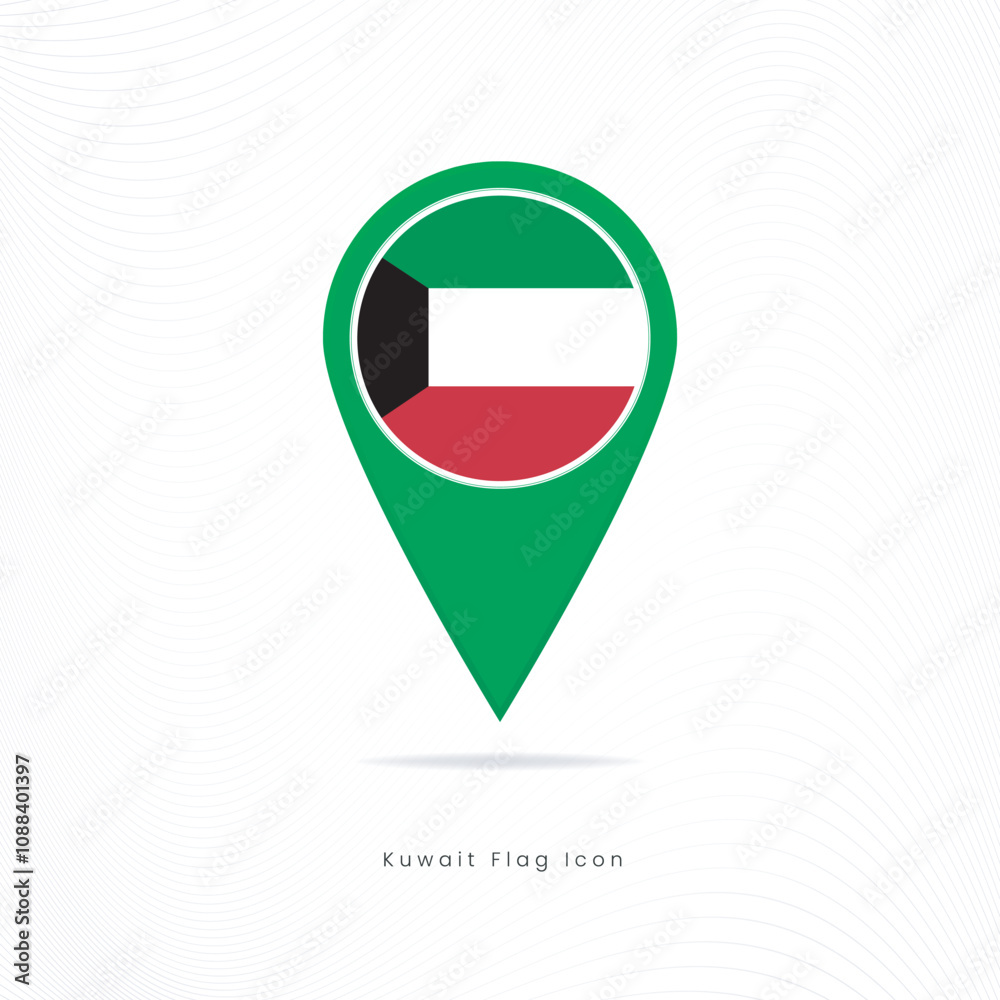 Kuwait map flag icon Kuwait map flag icon