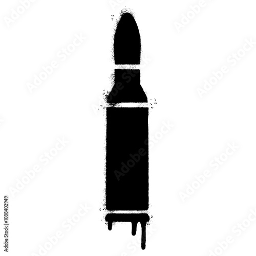 Spray Painted Graffiti Bullet icon isolated on white background.