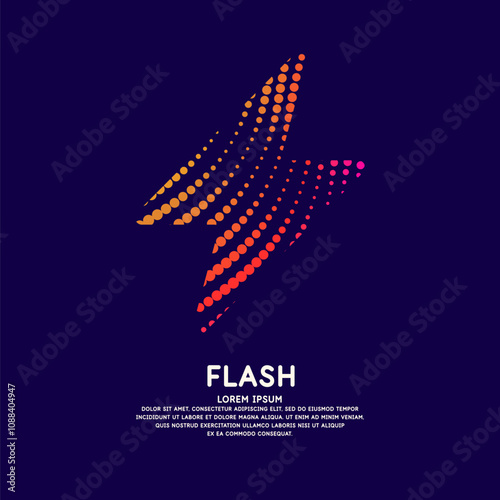 The energy designation icon. The picture represents electricity, voltage. Vector illustration in a simple style. Icon of lightning, thunder.