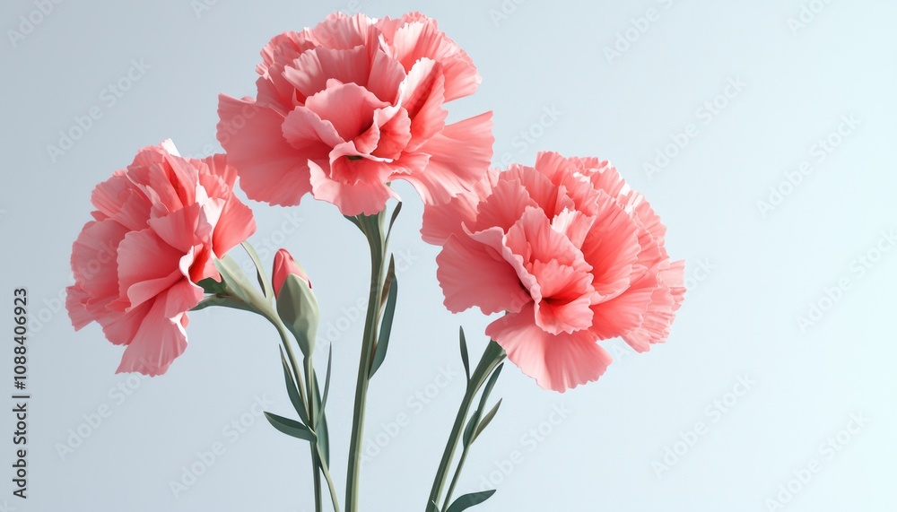 Dynamic 3D model of flourishing carnations, perfect for a virtual garden. Dynamic 3D model of flourishing carnations, perfect for a virtual garden.