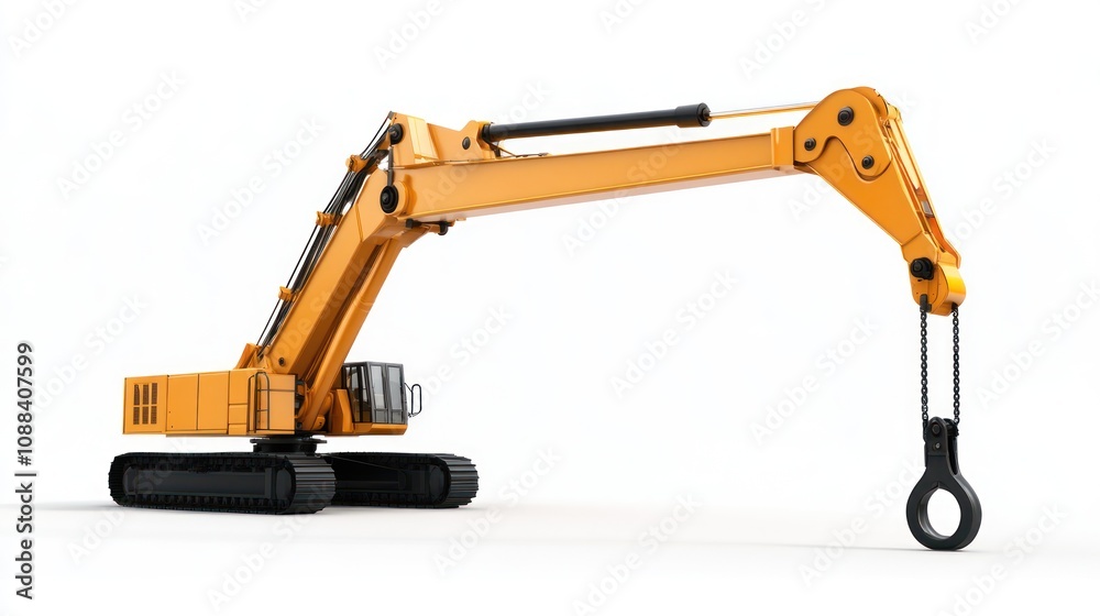 Lifting Crane With Big Hook White Background Lifting Crane With Big Hook White Background