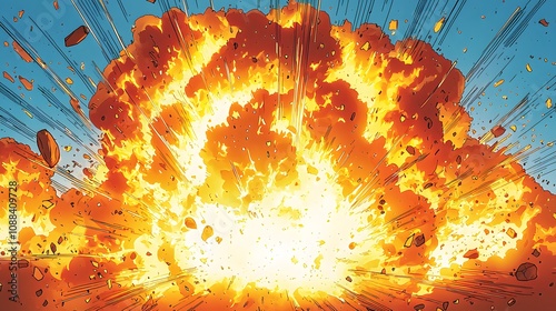 Wallpaper Mural Fiery Explosion Comic Book Style Torontodigital.ca