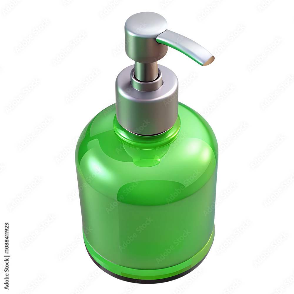 Green Soap Dispenser Bottle with Pump for modern bathrooms and kitchens isolated on transparent white background, clipping path Green Soap Dispenser Bottle with Pump for modern bathrooms and kitchens isolated on transparent white background, clipping path