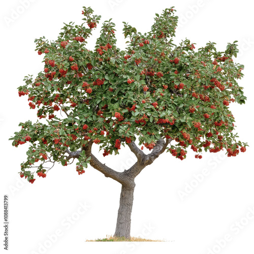 Fruit bearing tree in a bright daylight setting