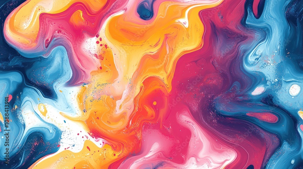 Fototapeta premium Vibrant seamless abstract watercolor pattern showcasing fluid color blends perfect for creative projects and textile designs