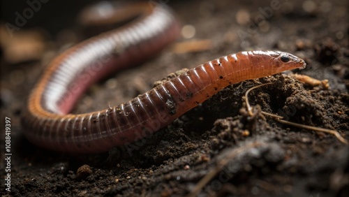 Isolated Earthworms on Transparent Background for Low Light Photography