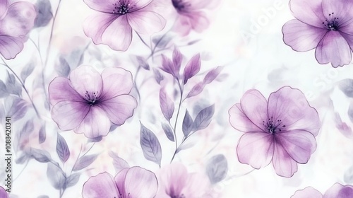 Delicate watercolor hand drawn flower seamless pattern perfect for invitations and greeting cards textile design wallpaper birthday celebrations