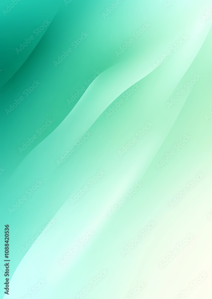 Obraz premium Phone Wallpaper Abstract Mint Gradient with Flowing Curves