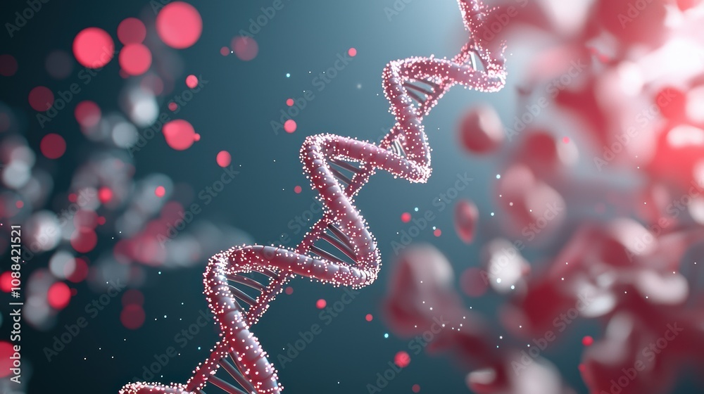 Obraz premium DNA Helix DNA helix with data points and digital information overlaid, representing bioinformatics, genomics, and personalized medicine.