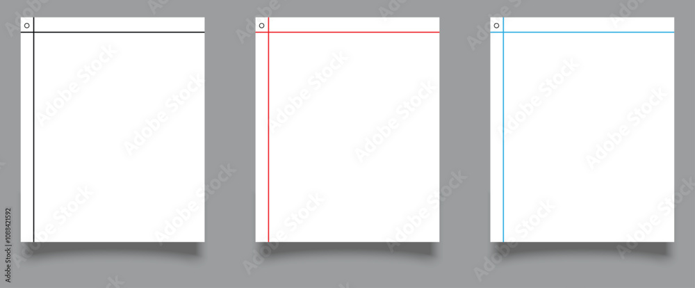 Creative vector illustration of realistic square, lined paper blank sheets set isolated on transparent background. Art design lines, grid page notebook with margin. Abstract concept graphic element Creative vector illustration of realistic square, lined paper blank sheets set isolated on transparent background. Art design lines, grid page notebook with margin. Abstract concept graphic element