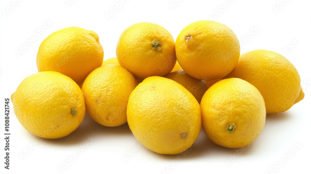 A mound of vibrant, yellow lemons with textured skins, Their zesty aroma hinting at their tangy flavor A mound of vibrant, yellow lemons with textured skins, Their zesty aroma hinting at their tangy flavor