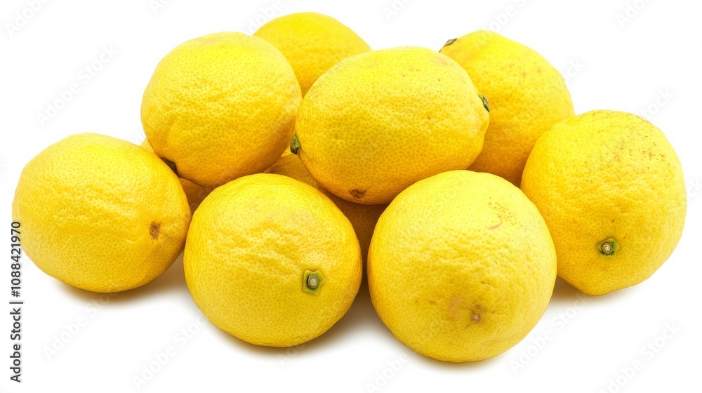 A mound of vibrant, yellow lemons with textured skins, Their zesty aroma hinting at their tangy flavor A mound of vibrant, yellow lemons with textured skins, Their zesty aroma hinting at their tangy flavor