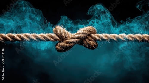 Tug of War Rope A tug of war rope dividing two teams, symbolizing opposing forces, market competition, and the struggle for dominance in a business environment.