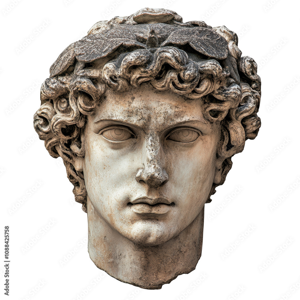 Greek marble youth with laurel wreath Greek marble youth with laurel wreath