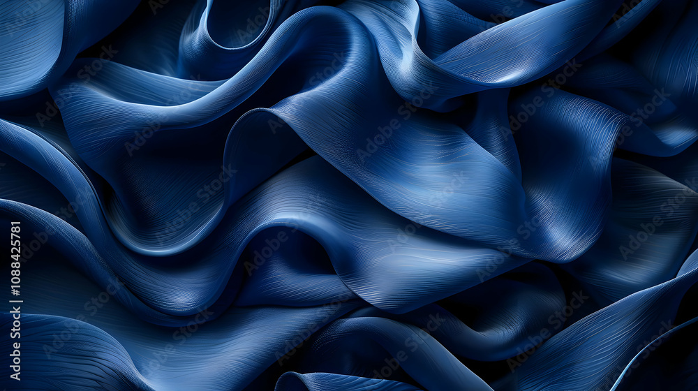 Obraz premium Abstract Blue 3D Waves Background