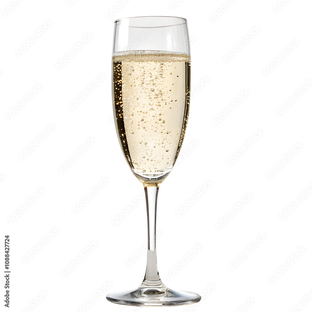 elegant champagne flute filled with sparkling wine, isolated on a transparent background elegant champagne flute filled with sparkling wine, isolated on a transparent background