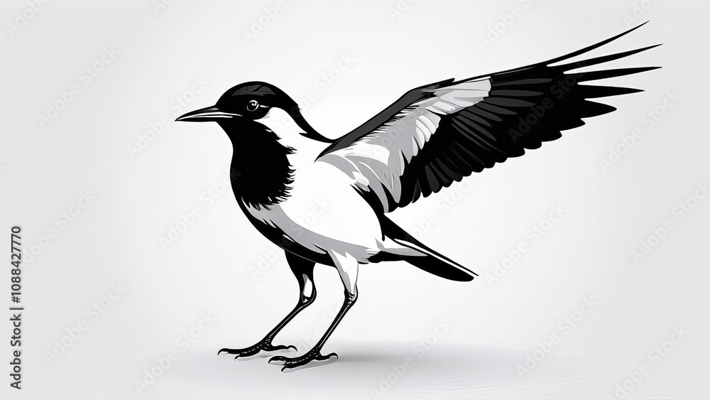 Fototapeta premium silhouette of a crow