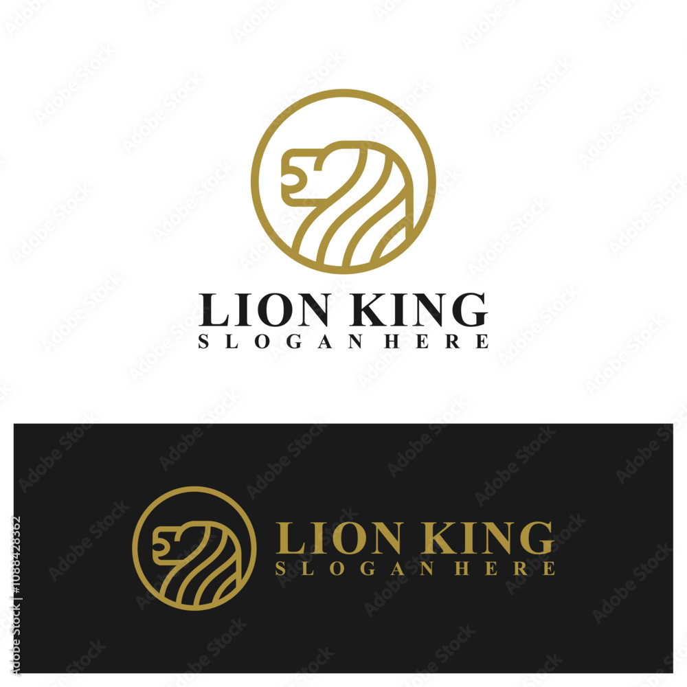 Lion logo vector illustration. Lion Head logo design concept template Lion logo vector illustration. Lion Head logo design concept template
