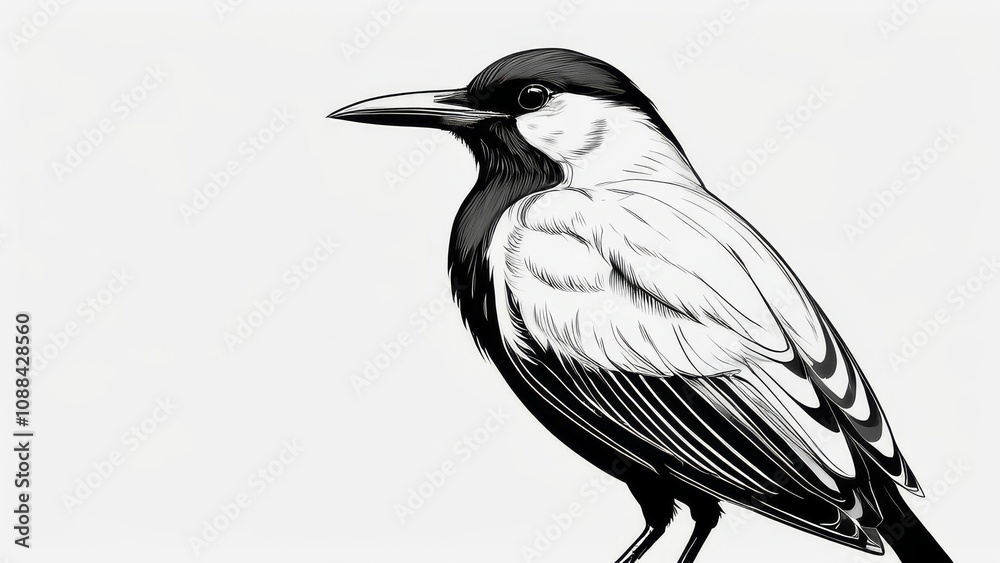 Fototapeta premium black and white bird