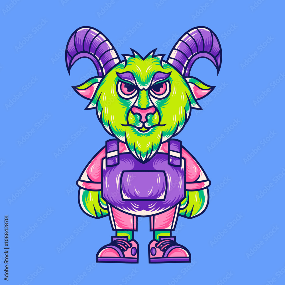 Fototapeta premium Mascot character design cartoon of goat