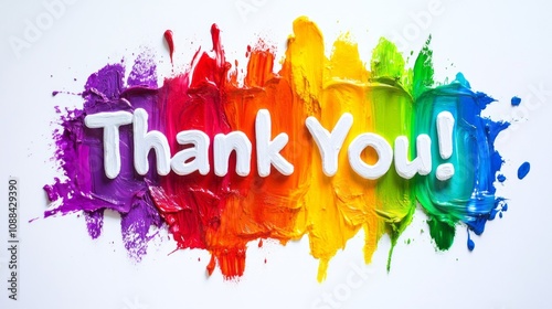 A colorful painting with the words 