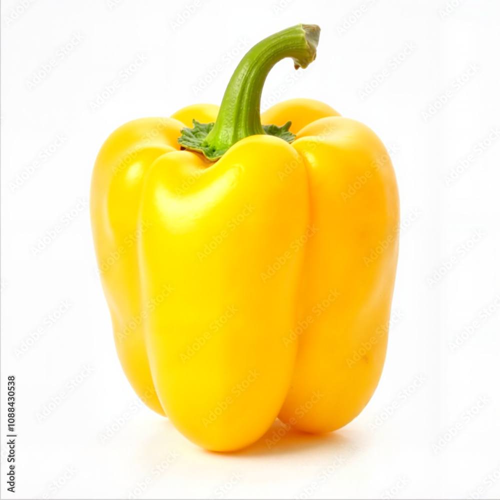 large yellow bell pepper on a white background, Al Generation large yellow bell pepper on a white background, Al Generation