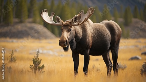 Shiras moose standing in Wyoming- photo