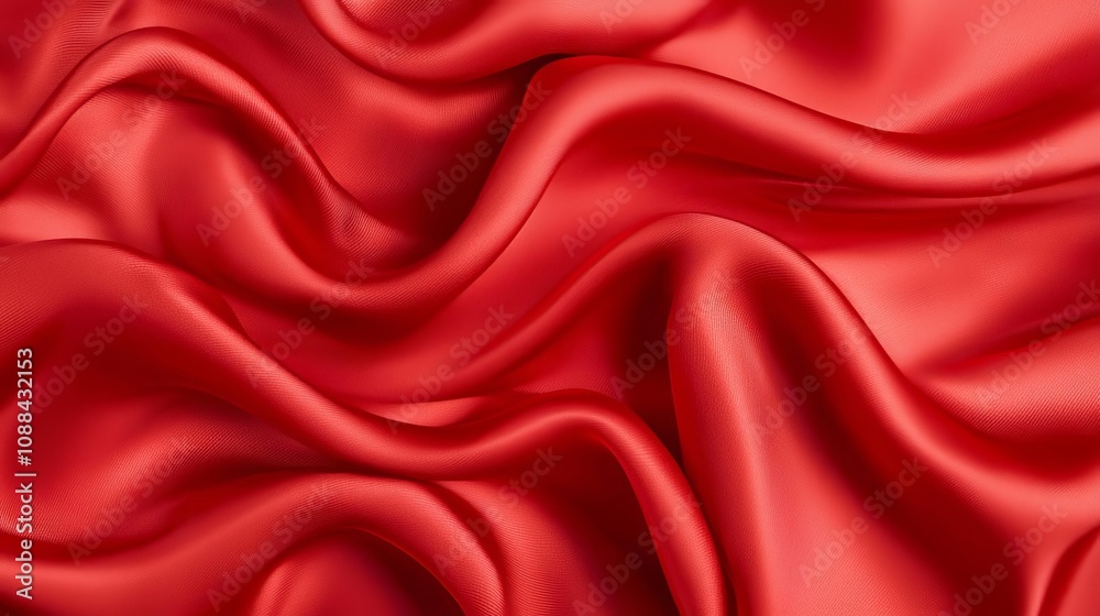 Obraz premium Close-up of silk fabric texture in vibrant red tones