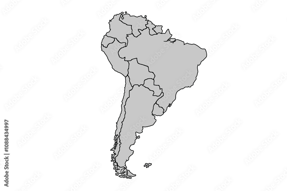 Latin America Map Grayscale,isolated on white background for website layouts,background,education, precise,customizable,Travel worldwide,map silhouette backdrop,earth geography, political,reports. Latin America Map Grayscale,isolated on white background for website layouts,background,education, precise,customizable,Travel worldwide,map silhouette backdrop,earth geography, political,reports.