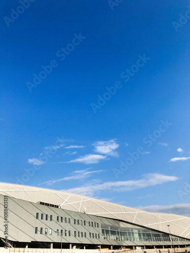 Modern architectural building under a clear blue sky