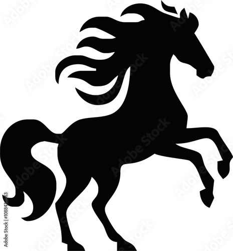 Horse silhouette vector style with white background