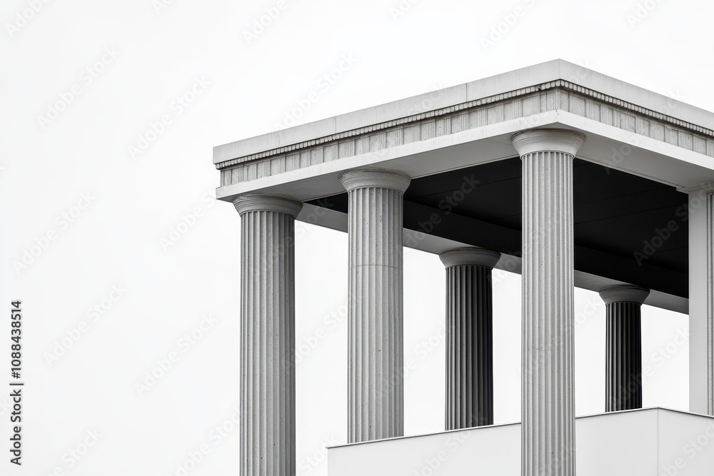 Obraz premium Minimalist Geometric Reinterpretation of Classic Greek Columns in Modern Design