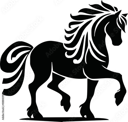 Horse silhouette vector style with white background