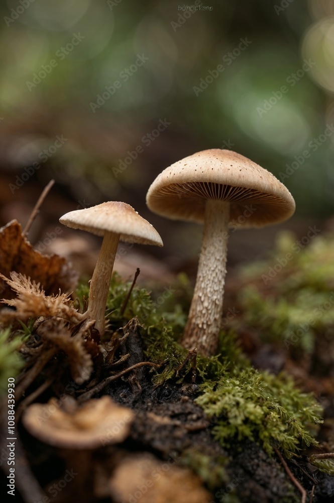 The delicate beauty of a single mushroom, captured in macro detail, highlighting its textured cap, fine gills, and soft sheen under natural light. The delicate beauty of a single mushroom, captured in macro detail, highlighting its textured cap, fine gills, and soft sheen under natural light.