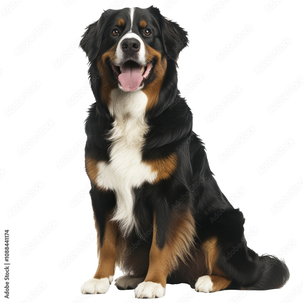 Happy dog sitting with a cheerful expression Happy dog sitting with a cheerful expression