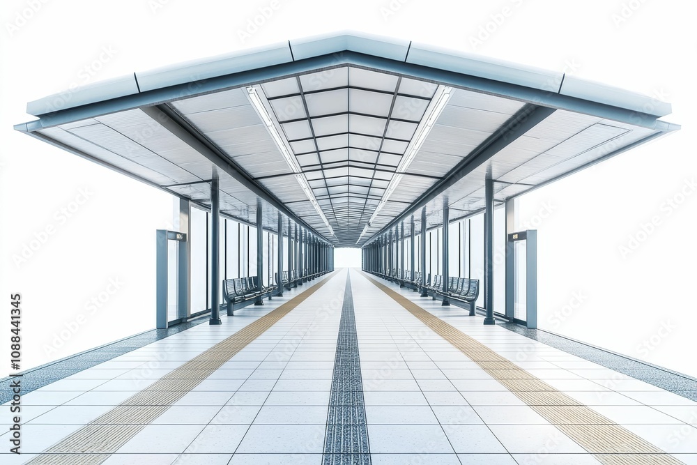 Modern empty train station platform. Modern empty train station platform.
