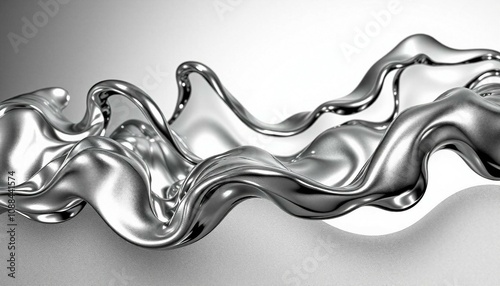abstract shape silver metalic liquid photo