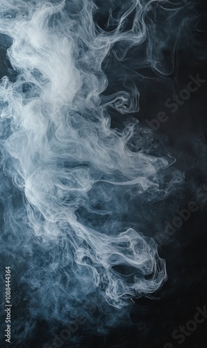 Captivating Smoke Forms: An Ethereal Exploration of Abstract Shapes and Fluid Movement Against a Dark Background