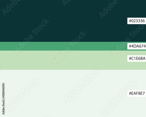 Vibrant Green Palette: A Modern and Fresh Color Scheme
This image showcases a striking four-color palette featuring shades of green and white.