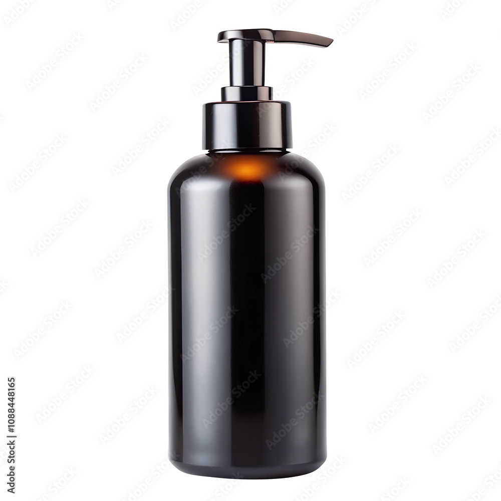 Blank black Lotion Dispenser Bottle with Pump, Symbolizing Hygiene and Skincare Essentials isolated on transparent white background, clipping path Blank black Lotion Dispenser Bottle with Pump, Symbolizing Hygiene and Skincare Essentials isolated on transparent white background, clipping path