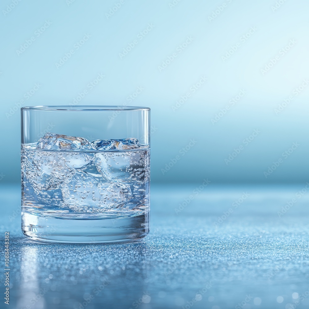 Neat Aguardiente Served in a Glass with Condensation, Captured in a Light Blue Atmosphere, Emphasizing Smoothness and Refreshment Neat Aguardiente Served in a Glass with Condensation, Captured in a Light Blue Atmosphere, Emphasizing Smoothness and Refreshment