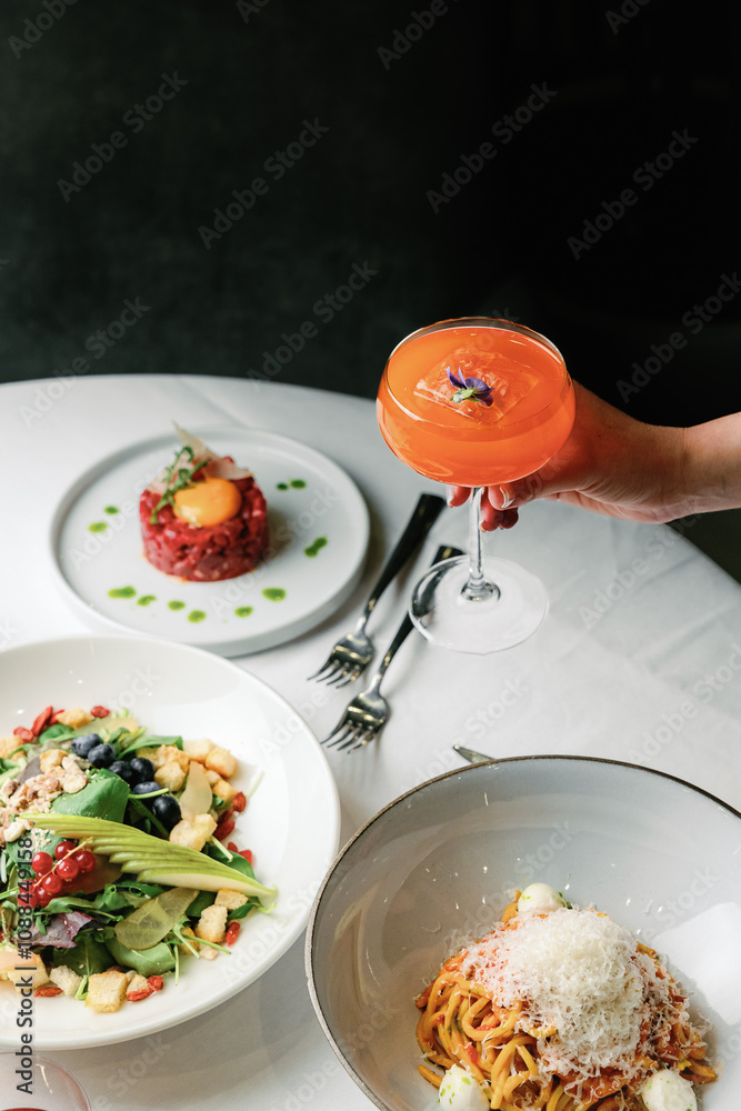 Authentic Dining Moments: Culinary Delights, Drinks, and Atmosphere in a Vibrant Restaurant Setting Authentic Dining Moments: Culinary Delights, Drinks, and Atmosphere in a Vibrant Restaurant Setting
